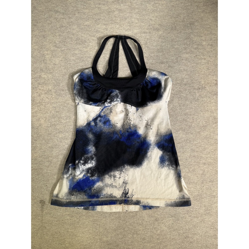Lululemon Scoop Me Up Tank Womens White Black Moisture Wicking Adjustable Straps